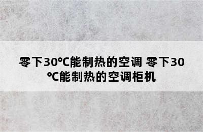 零下30℃能制热的空调 零下30℃能制热的空调柜机